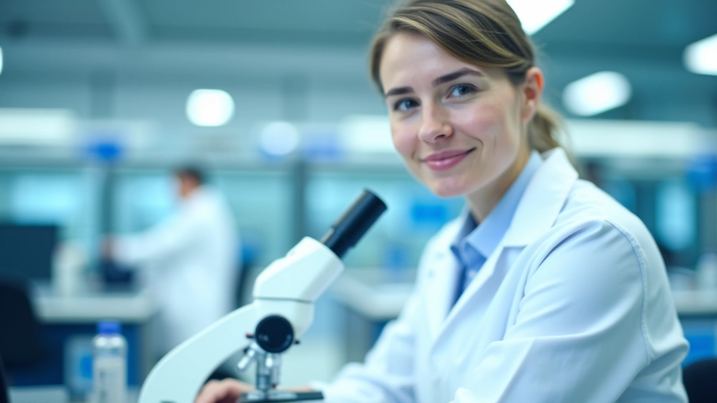 Forschungslabor mit Wissenschaftlern, die an Medikamentenentwicklung arbeiten und Proben analysieren